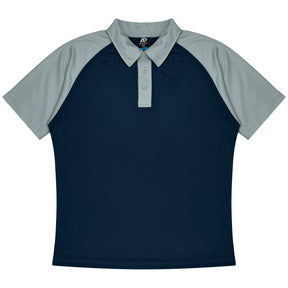 manly kids polo in navy silver