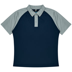 manly kids polo in navy silver