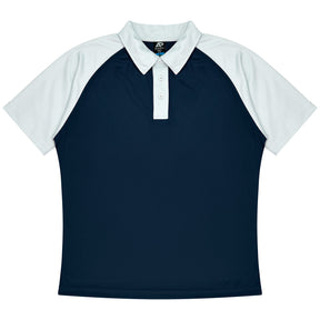 manly kids polo in navy white