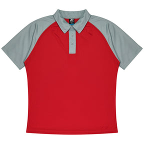 manly kids polo in red silver