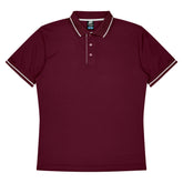 cottesloe kids polo in maroon white