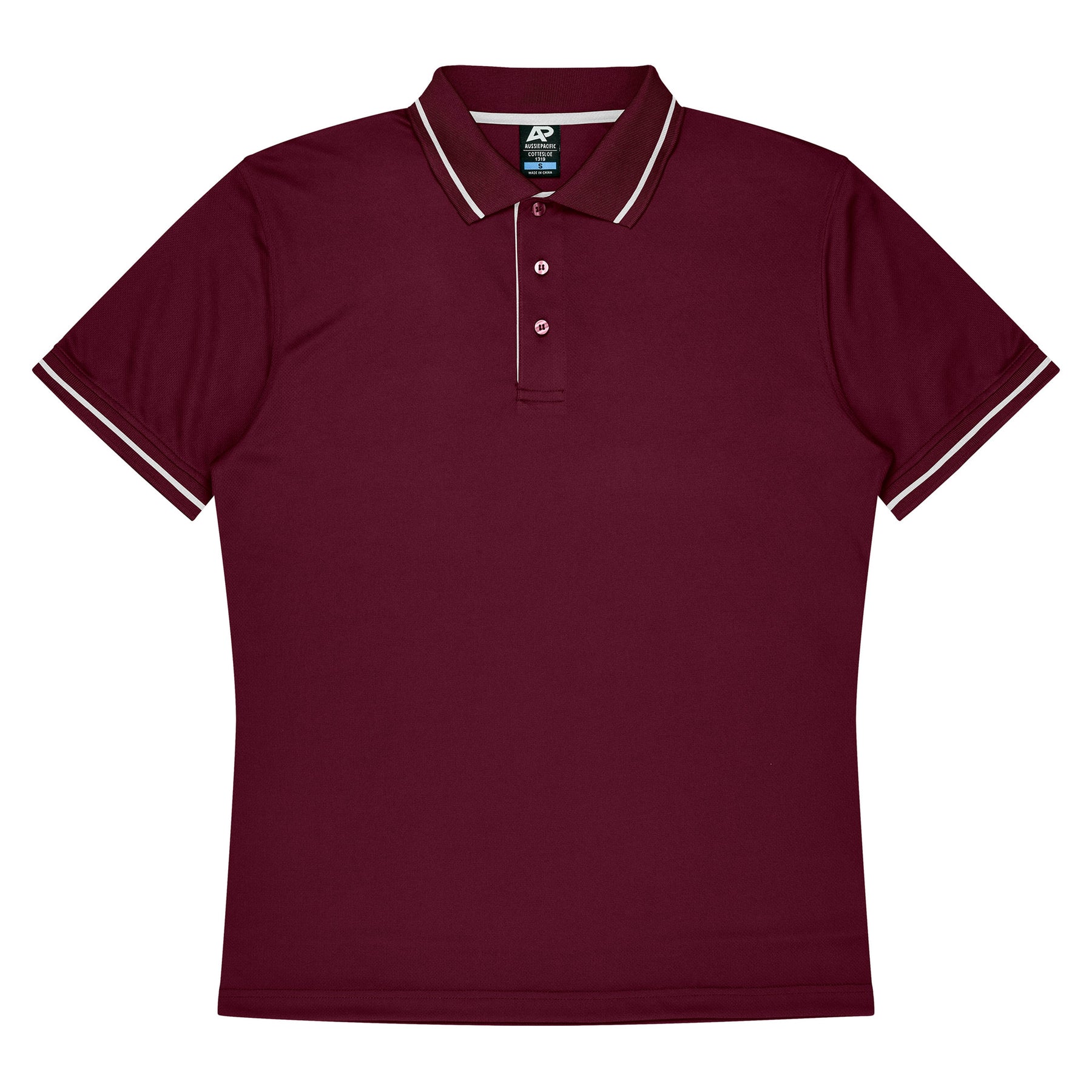 cottesloe kids polo in maroon white