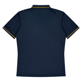 aussie pacific cottesloe mens polo in navy gold