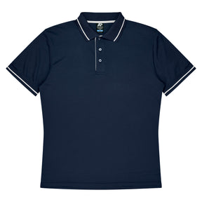 aussie pacific cottesloe mens polo in navy white