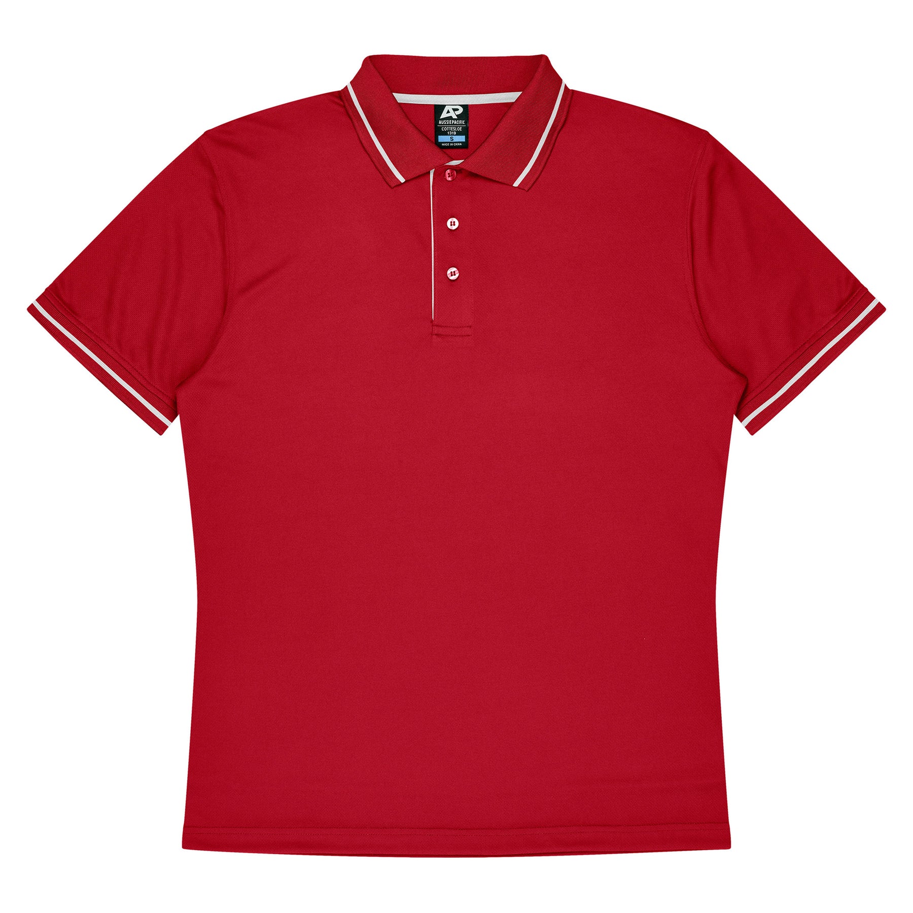 aussie pacific cottesloe mens polo in red white