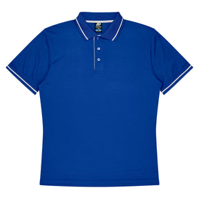 aussie pacific cottesloe mens polo in royal white