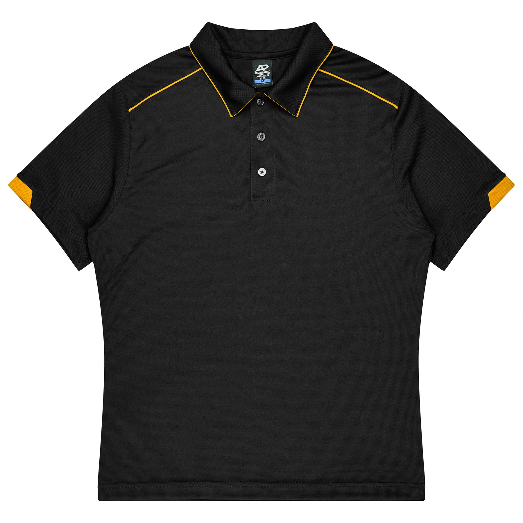 aussie pacific currumbin mens polos in black gold