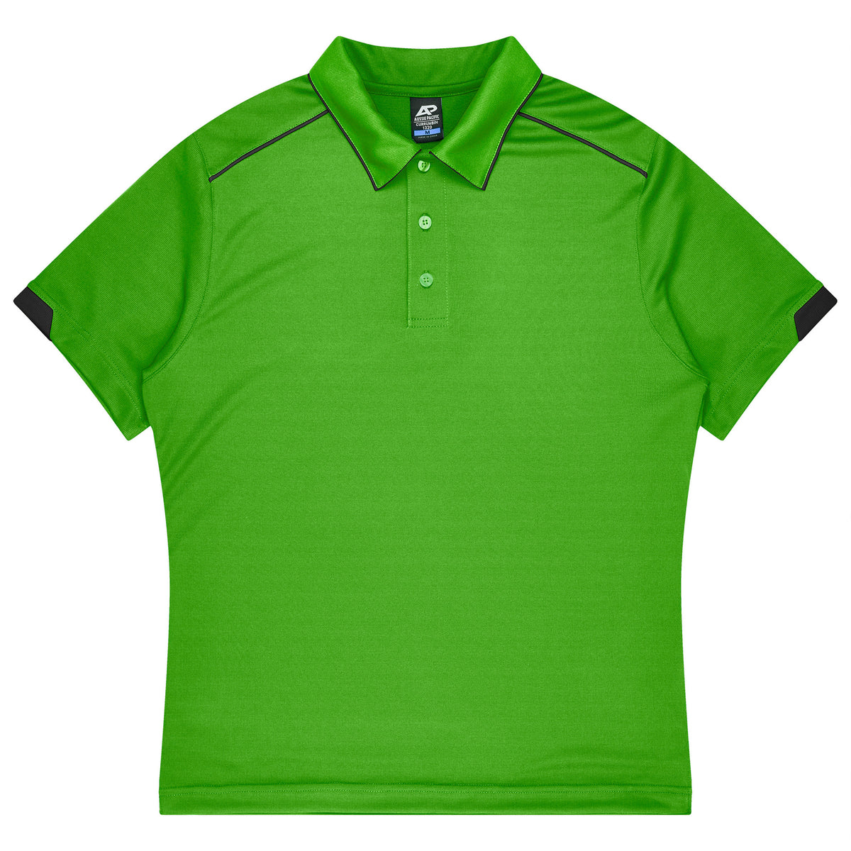 currumbin kids polo in kawa green black