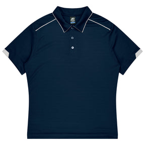 aussie pacific currumbin mens polos in navy white