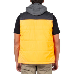 hi vis hooded work vest in orange dark shadow