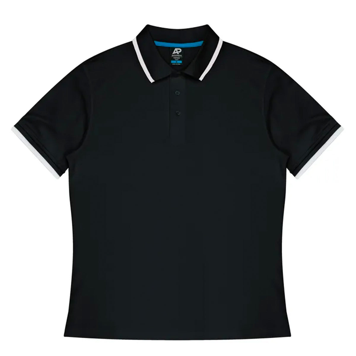 aussie pacific portsea mens polos in black white