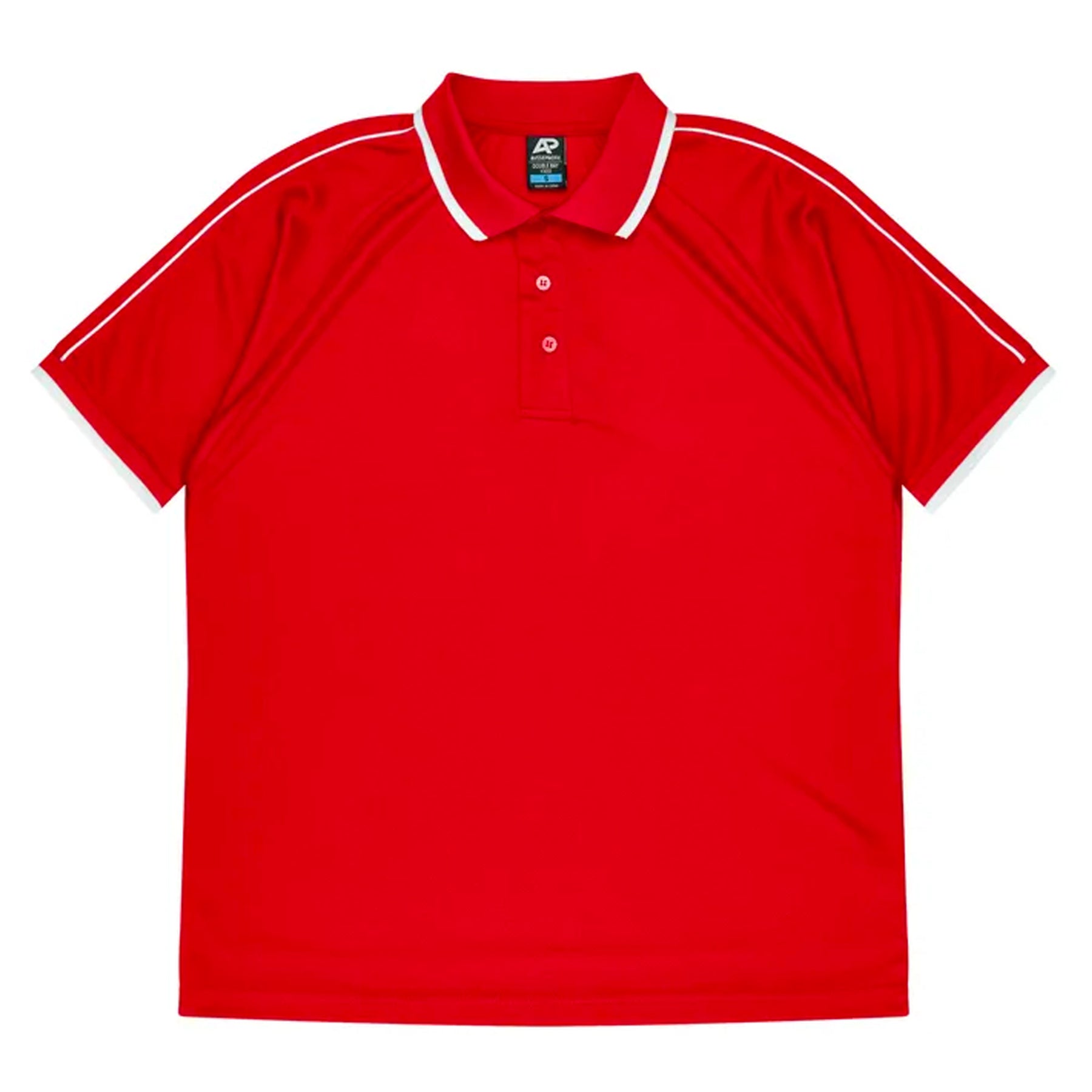 aussie pacific double bay mens polo in red white