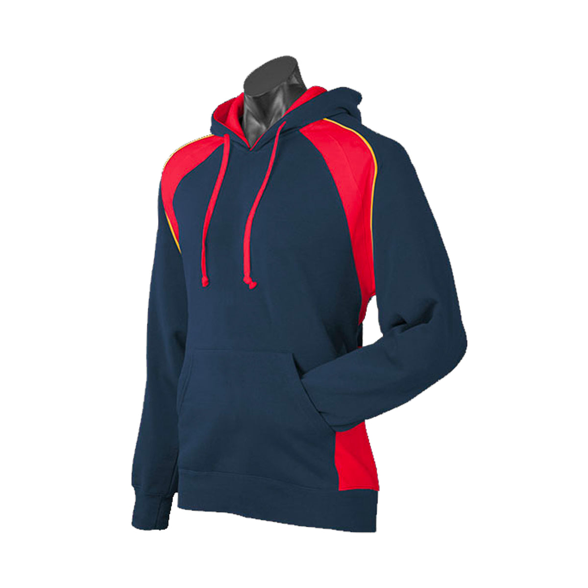 huxley hoodie in navy red gold