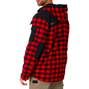cat workwear sequoia shirt jacket in red black