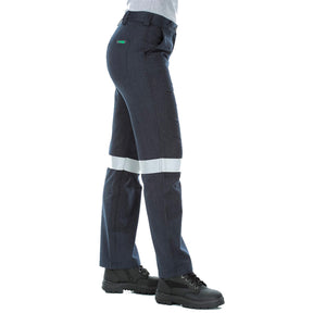 side of ladies fire retardant ripstop work pants with tape 