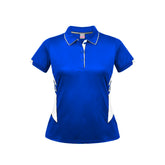 ladies tasman polo in royal white