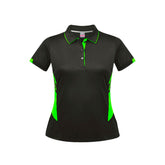 ladies tasman polo in slate neon green