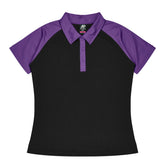 manly ladies polo in black electric purple