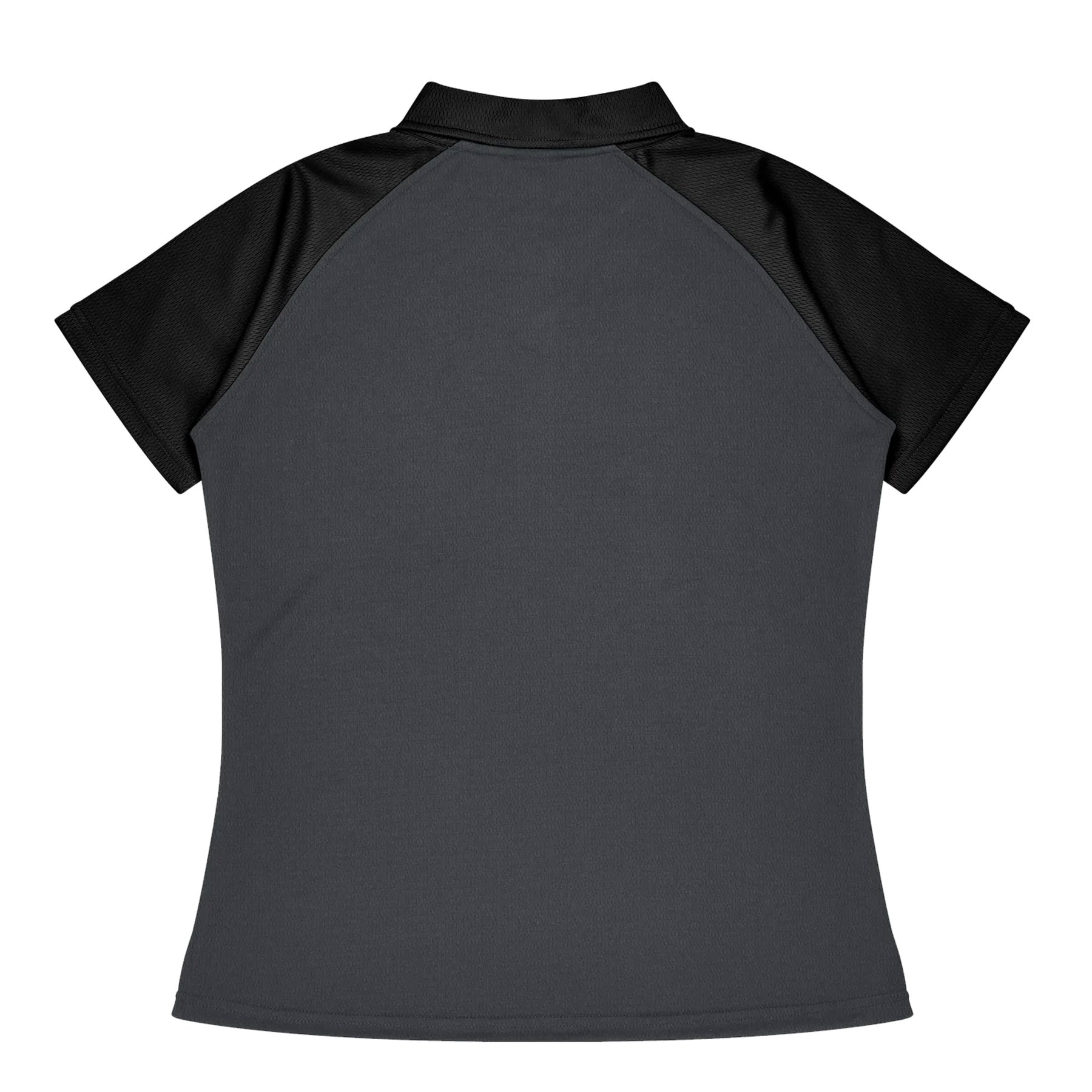 manly ladies polo in charcoal black