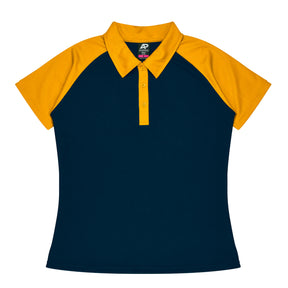 manly ladies polo in navy gold