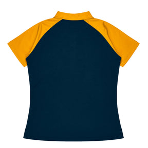 manly ladies polo in navy gold