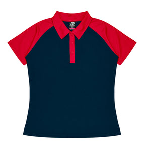 manly ladies polo in navy red