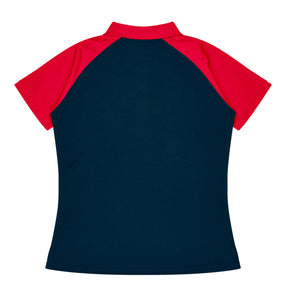 manly ladies polo in navy red
