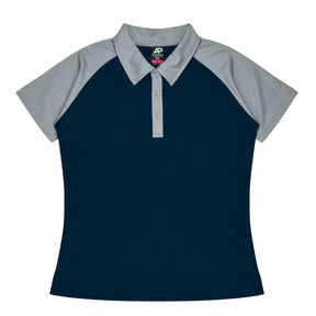 manly ladies polo in navy silver