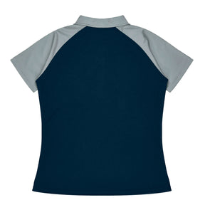 manly ladies polo in navy silver
