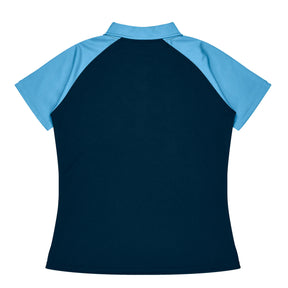 manly ladies polo in navy sky