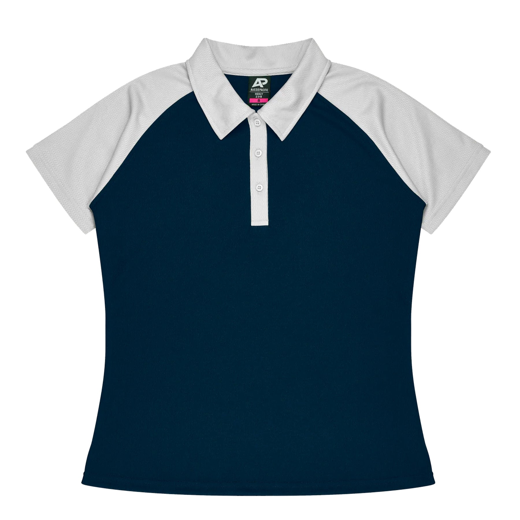 manly ladies polo in navy white