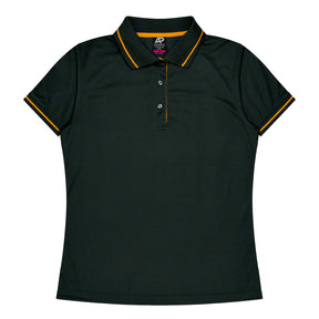 cottesloe ladies polo in black gold