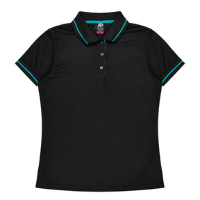 cottesloe ladies polo in black teal