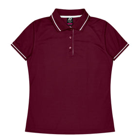 cottesloe ladies polo in maroon white