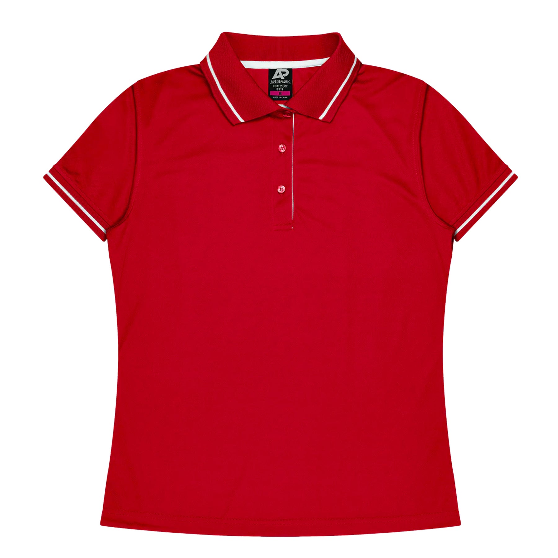 cottesloe ladies polo in red white