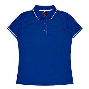 cottesloe ladies polo in royal white