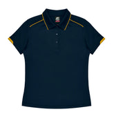 currumbin ladies polos in navy gold