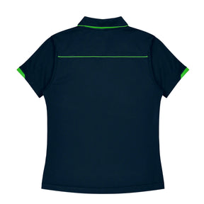 currumbin ladies polos in navy kawa green