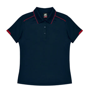 currumbin ladies polos in navy red