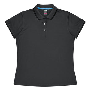 aussie pacific portsea ladies polo in slate black