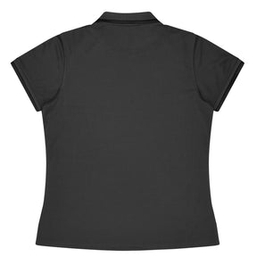 aussie pacific portsea ladies polo in slate black