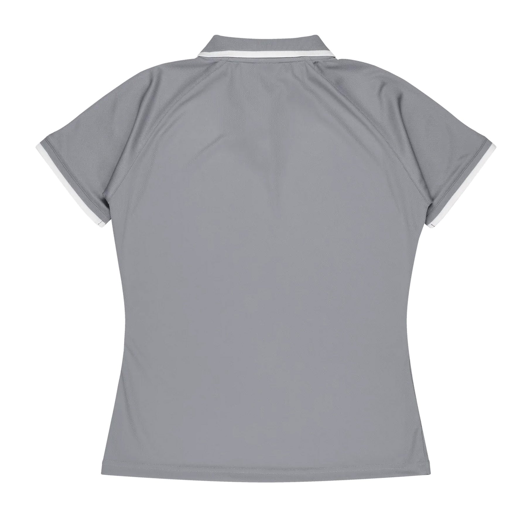 aussie pacific double bay ladies polo in silver white