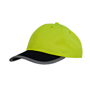 green navy silver luminescent safety cap with reflective trim