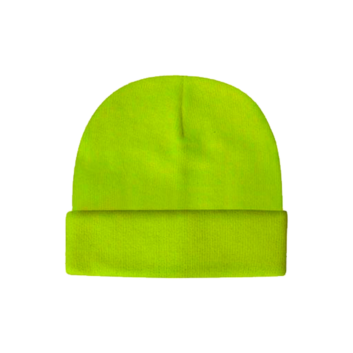 LUMINESCENT SAFETY ACRYLIC BEANIE - GREEN + ORANGE - 3028