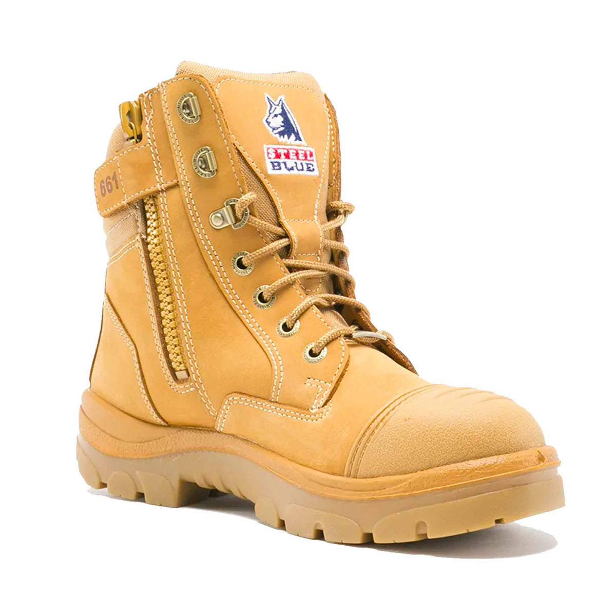 wheat southern cross zip safety boot