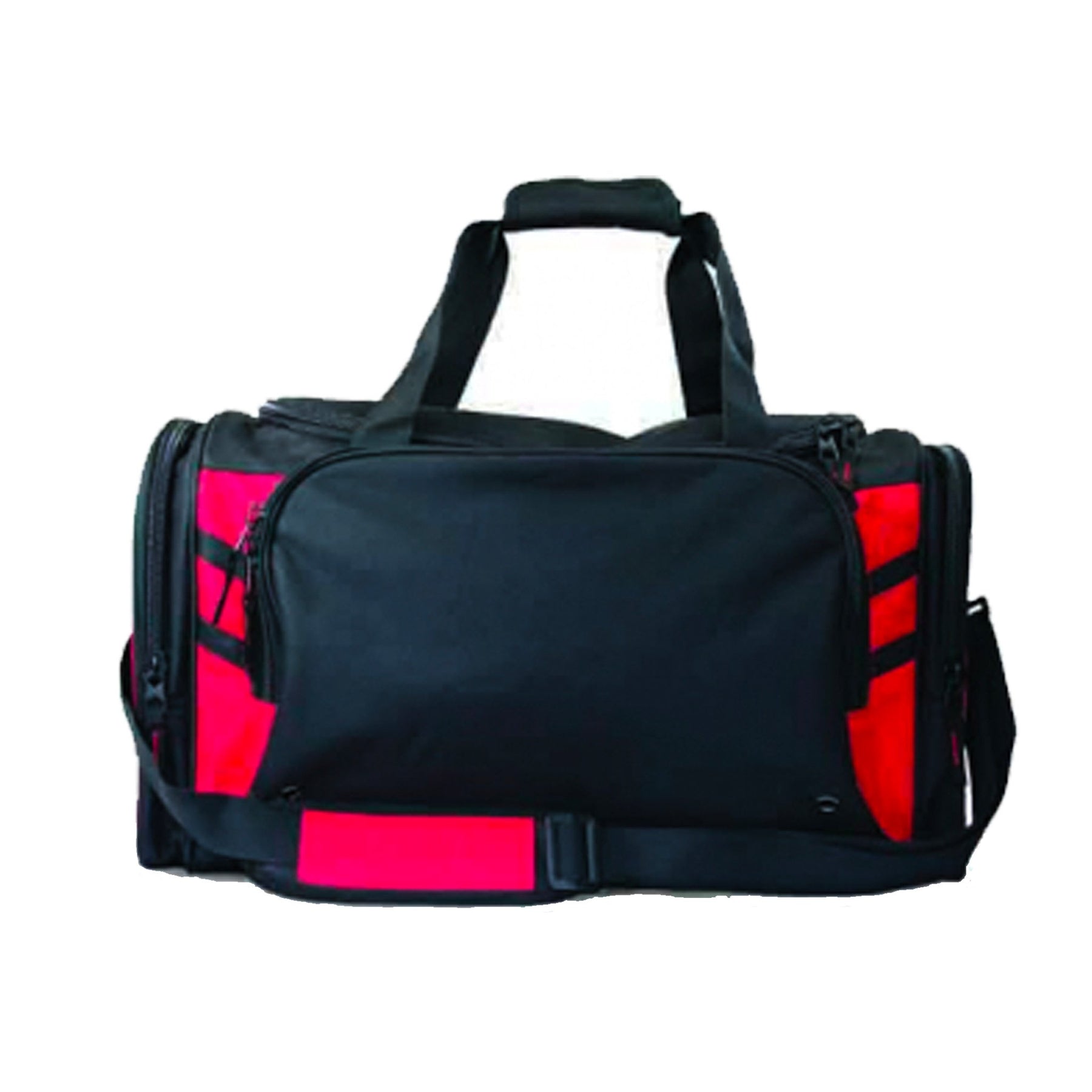 black red tasman sports bag