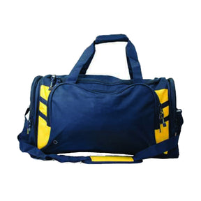 navy gold tasman sports bag