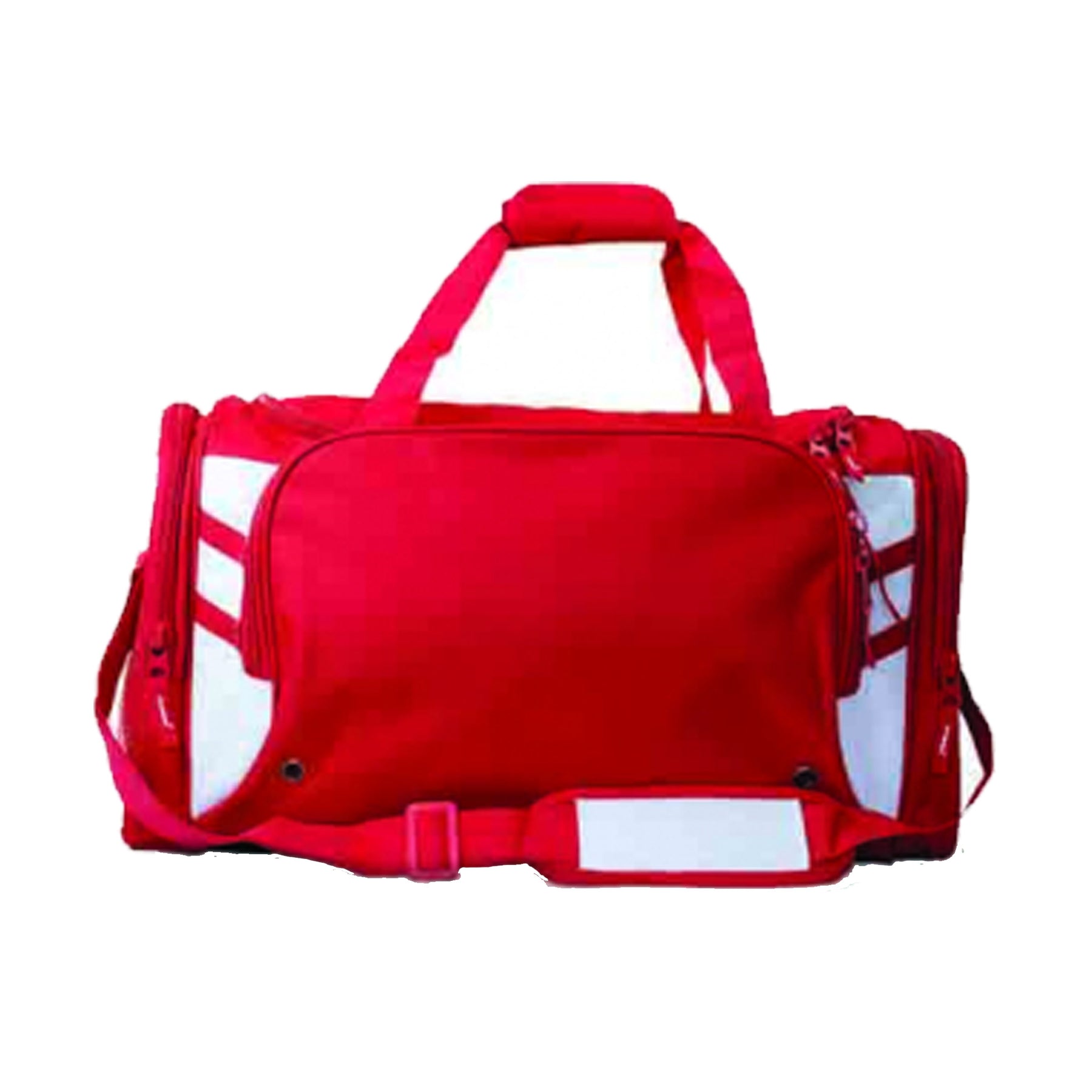 red white tasman sports bag
