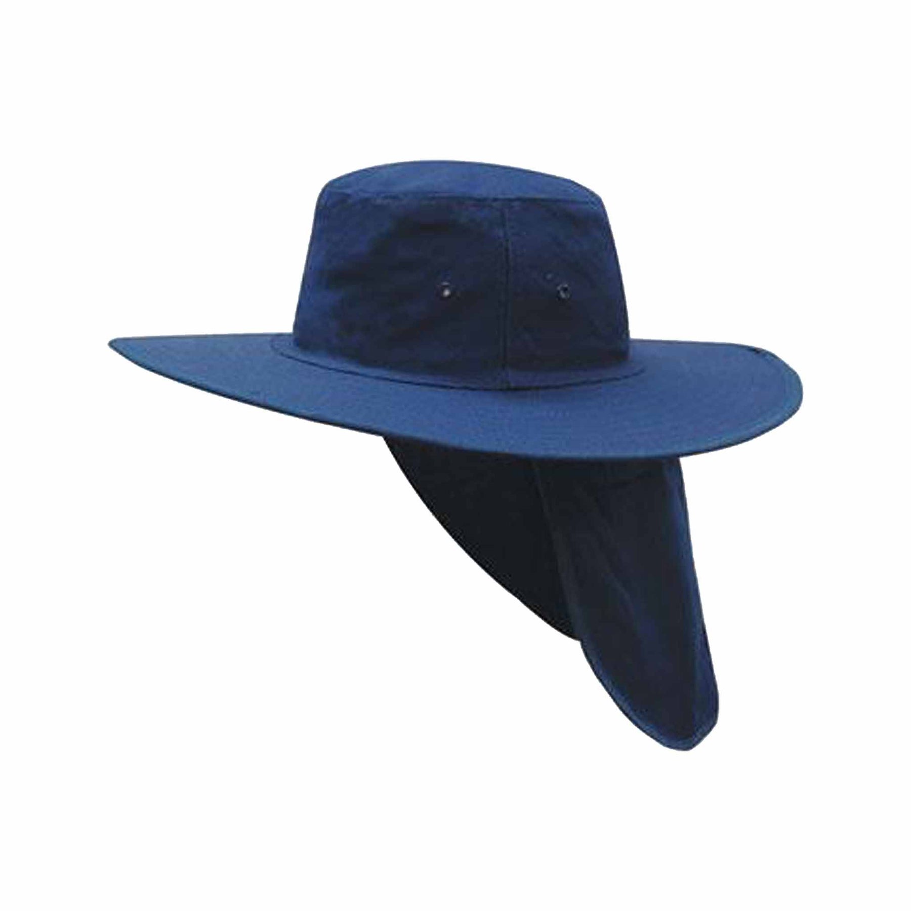 navy canvas sun hat with flap