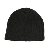 black cable knit beanie